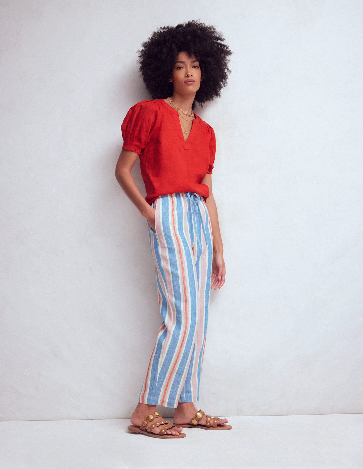 Rae Linen Top-Blood Orange
