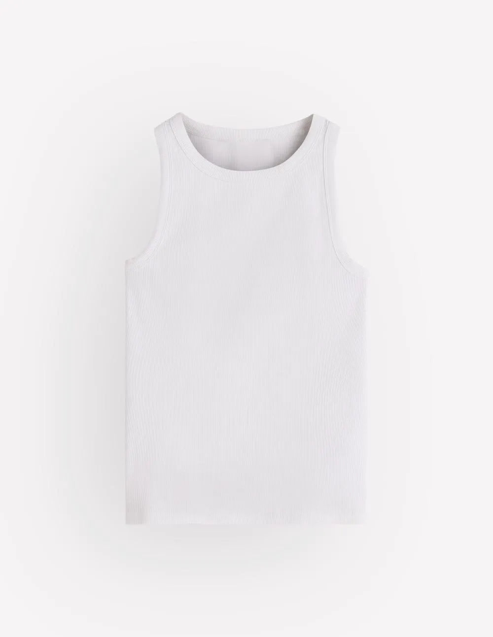 Ribbed Racer Vest-White