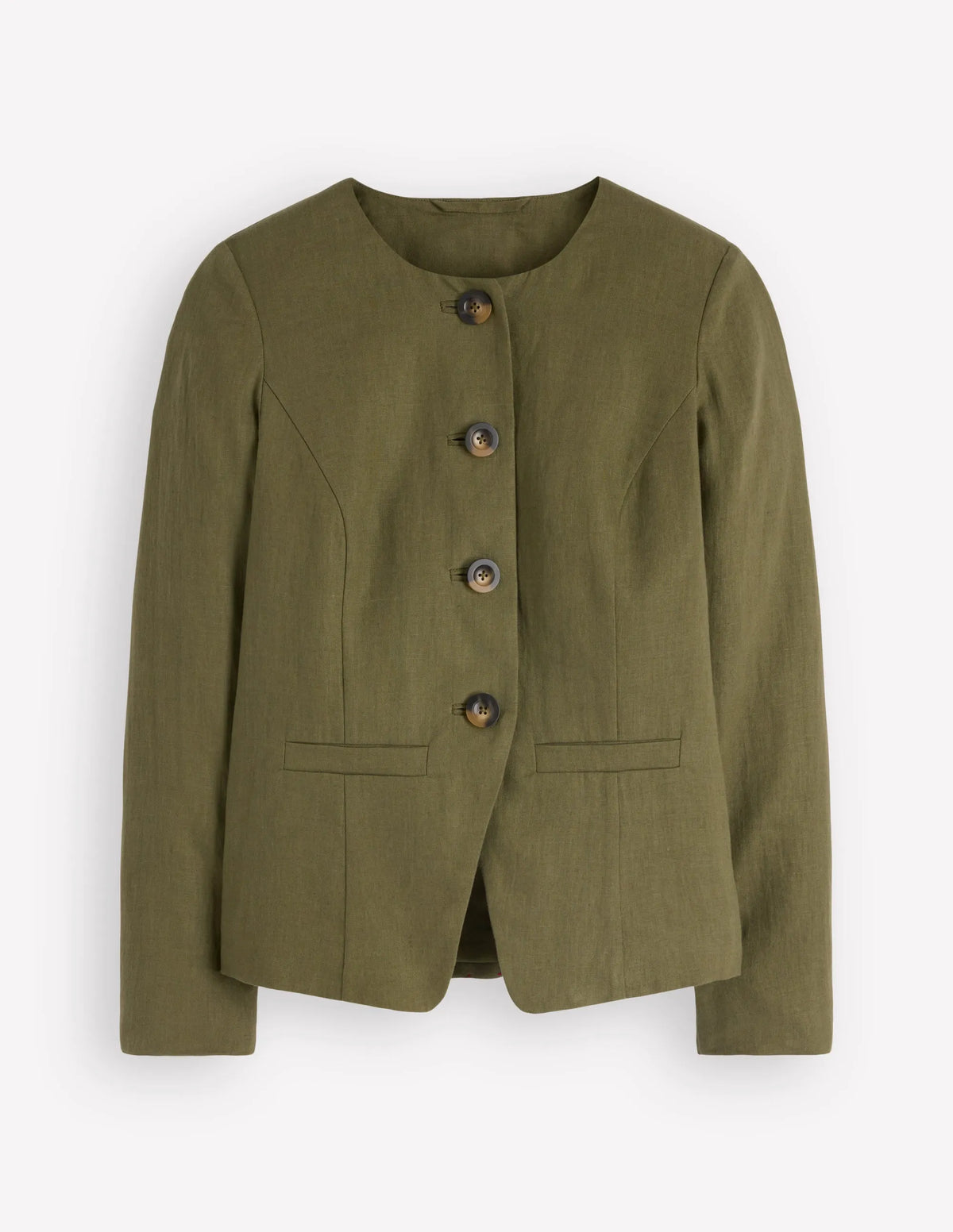 Hampstead Linen Blazer-Woodland Green