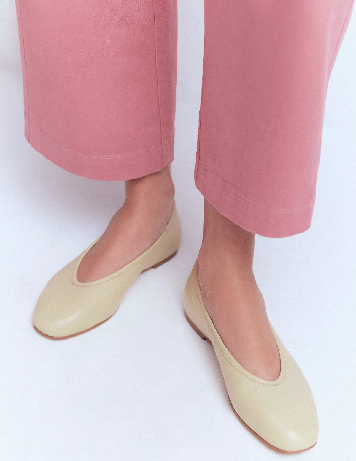 High Cut Ballet Flats-Butter Yellow
