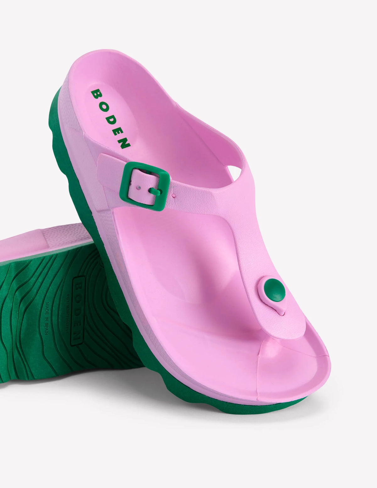 Lyla Toe Post Sandals-Pink/Green
