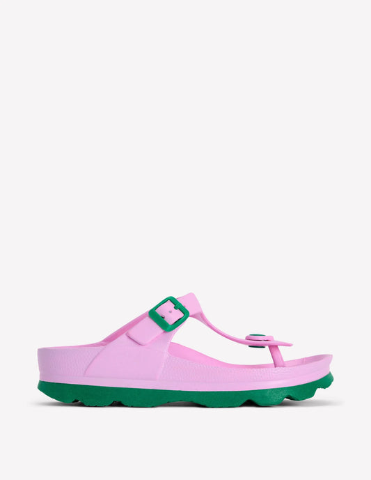 Lyla Toe Post Sandals-Pink/Green