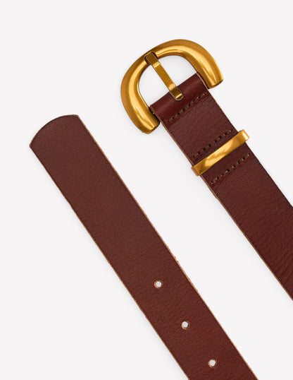 Chunky Buckle Belt-Dark Tan