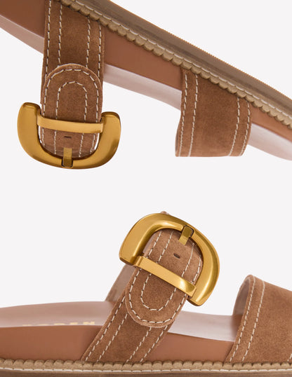 Caryl Double Strap Sandals-Tan