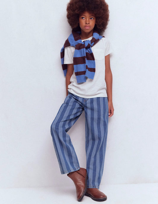 Relaxed Straight Jeans-Stripe Shadow