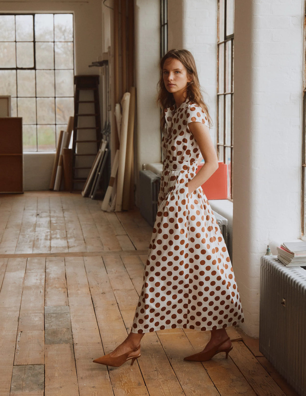Arabella Cotton Maxi Dress-Ginger, Painted Dot