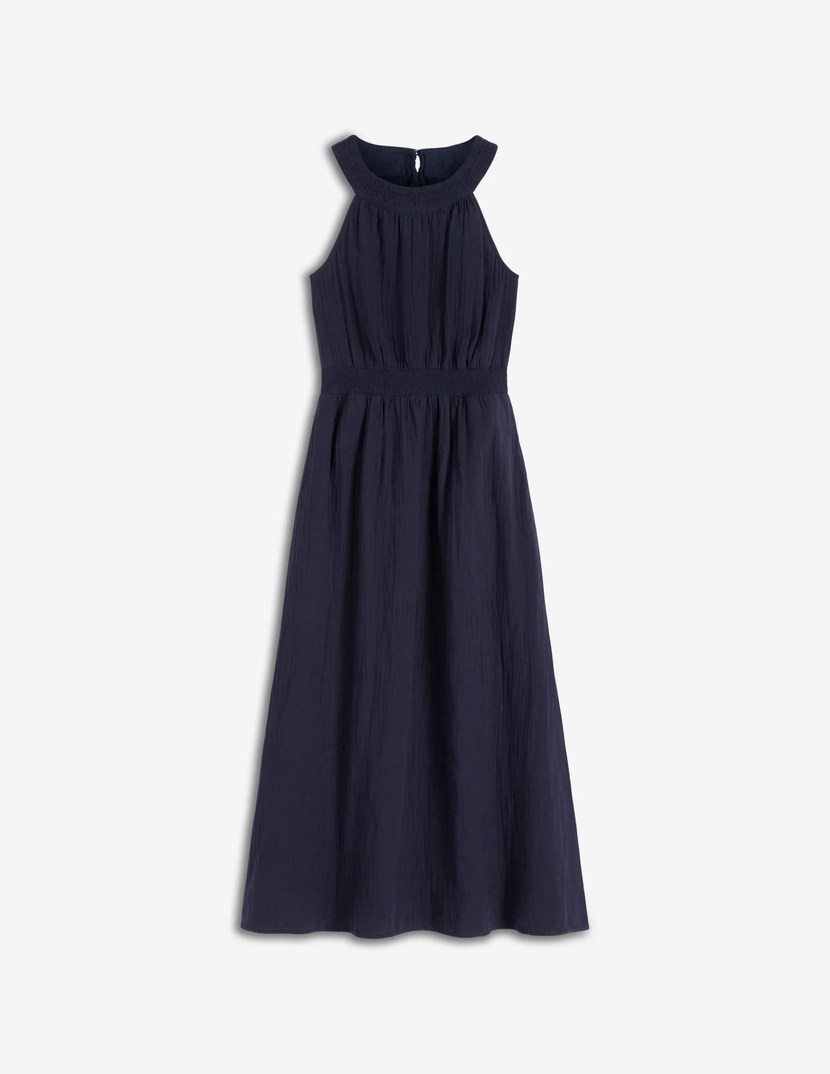 Daphne Double Cloth Dress-NAVY