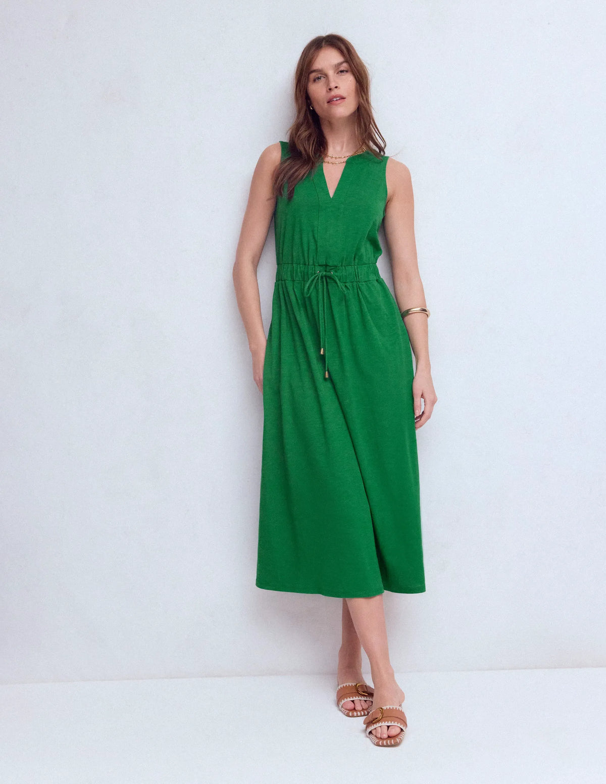 Delphine Midi Sleeveless Dress-Fresh Green