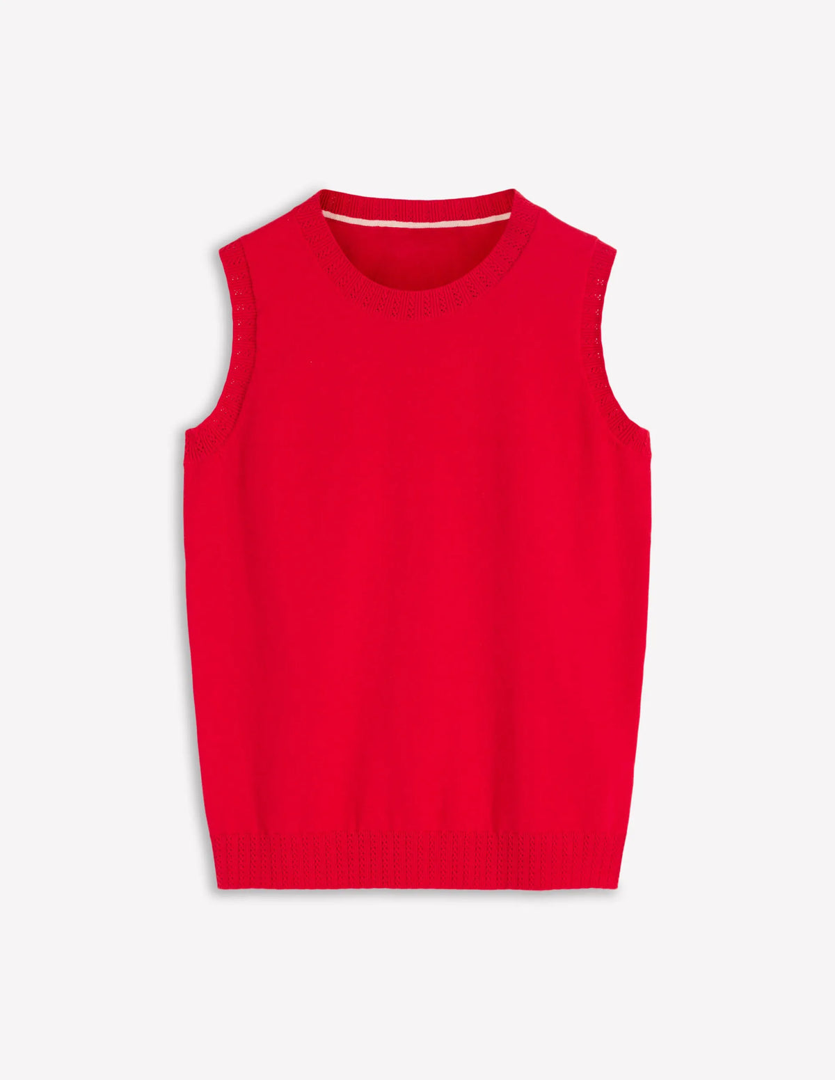 Emilia Cotton Crew Neck Vest-Merida Red