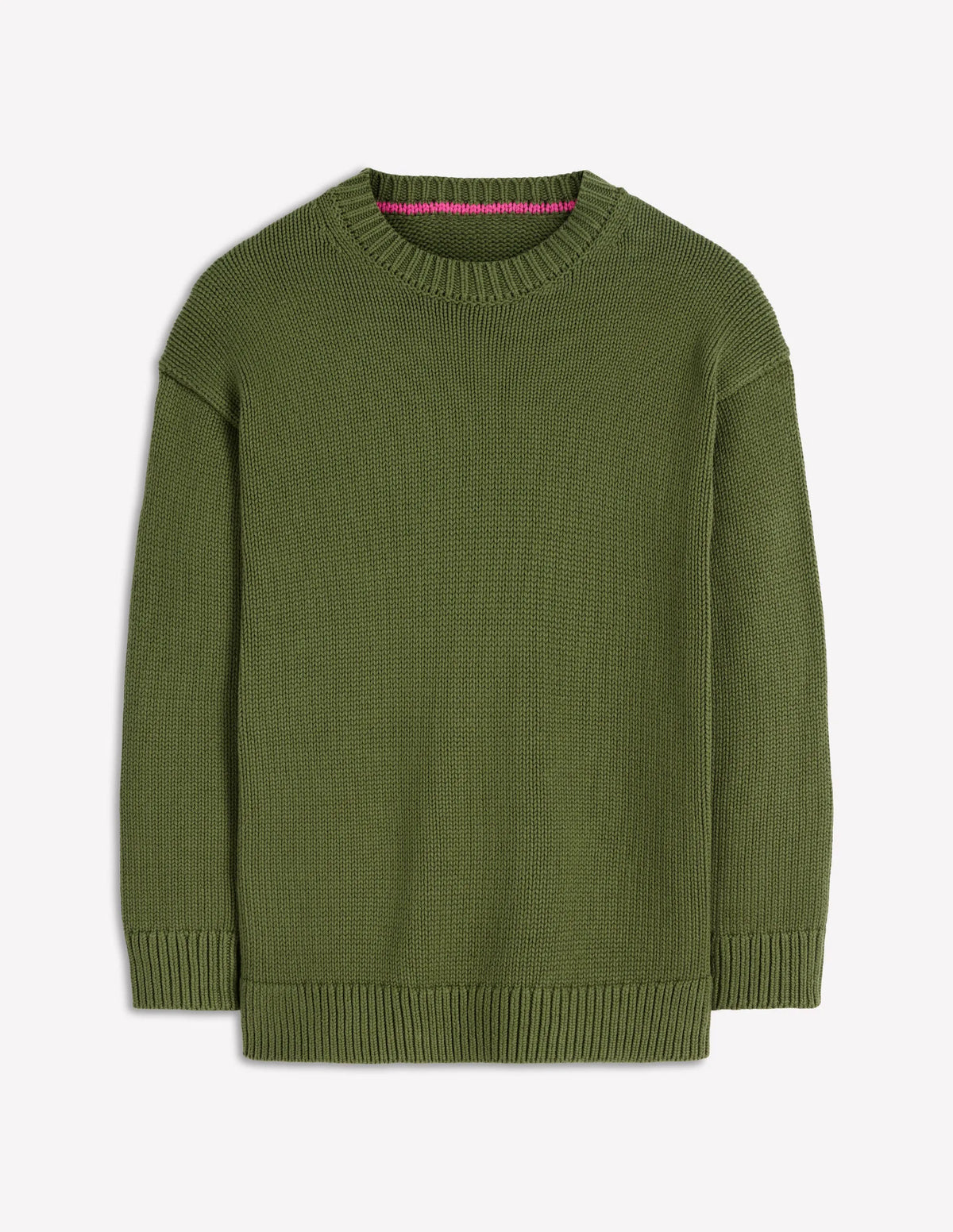 Lucy Oversized Cotton Jumper-Promenade Green