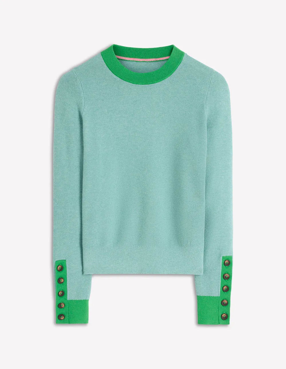 Grace Colour Block Sweater-Cloudy Jade Blue