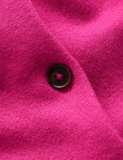Emilia Cotton Cropped Cardigan-Pink Peony