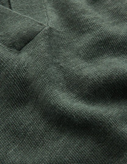 Agnes Collared Linen Jumper-Green Jasper