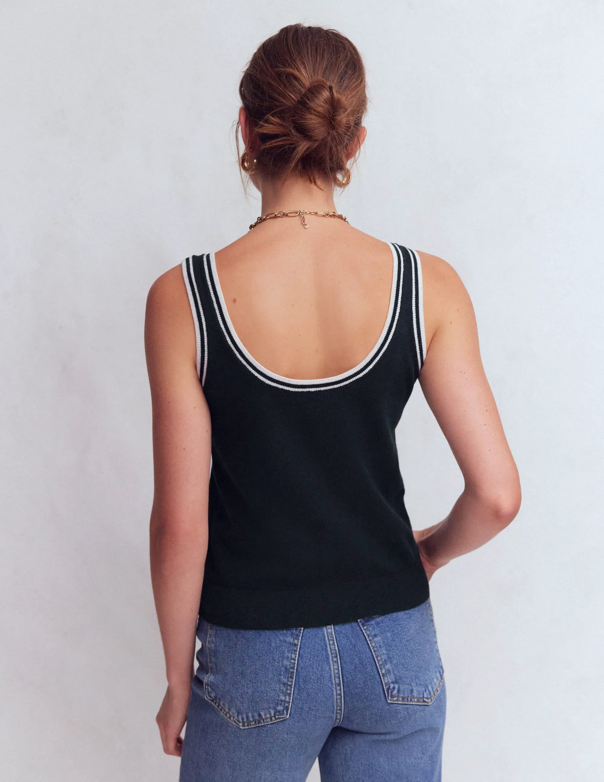 Liz Knitted Tank-Navy