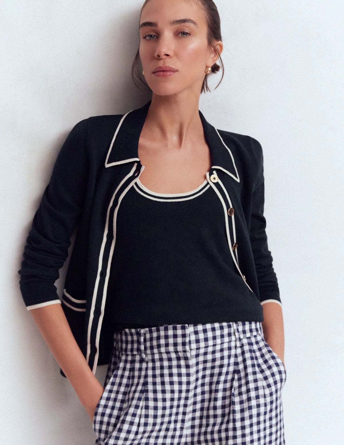 Liz Knitted Tank-Navy