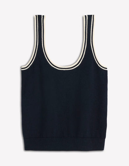 Liz Knitted Tank-Navy