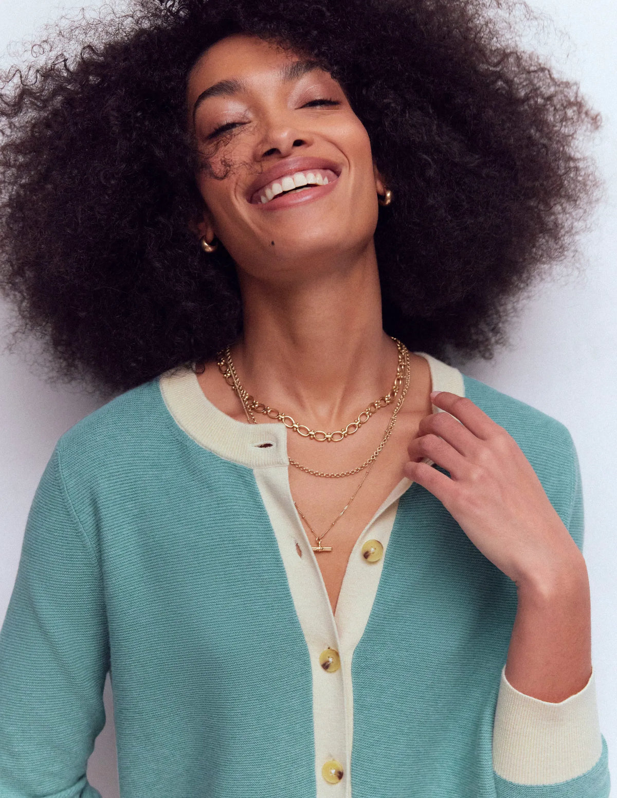 Grace Colour Block Cardigan-Cloudy Jane Blue