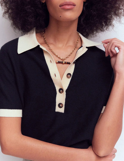 Grace Colour Block T-Shirt-Navy