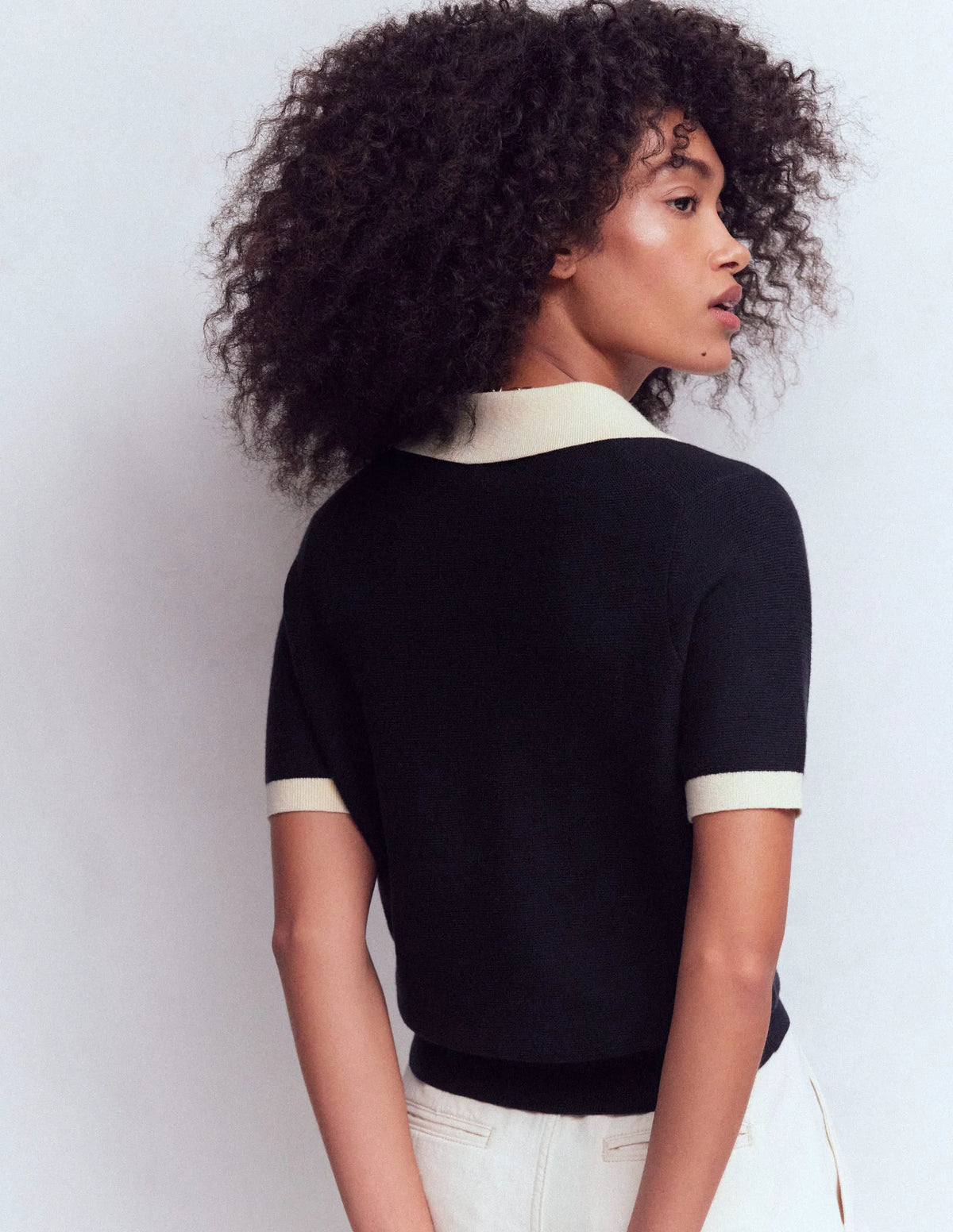 Grace Colour Block T-Shirt-Navy