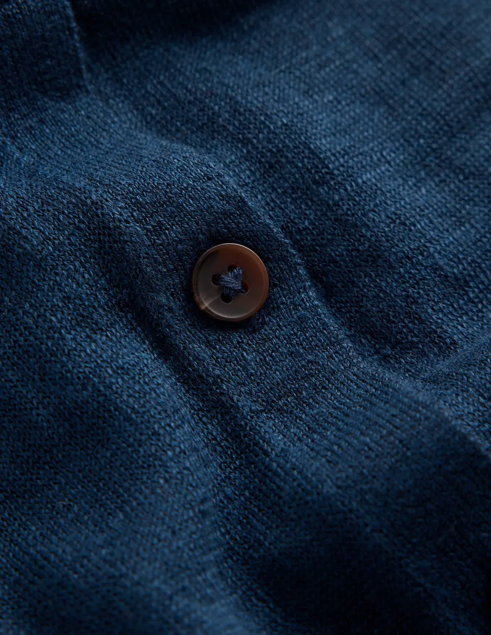 Agnes Collar Linen Cardigan-Navy