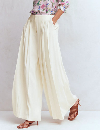 Regent Wide Leg Pants-Ivory