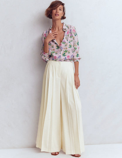 Regent Wide Leg Pants-Ivory