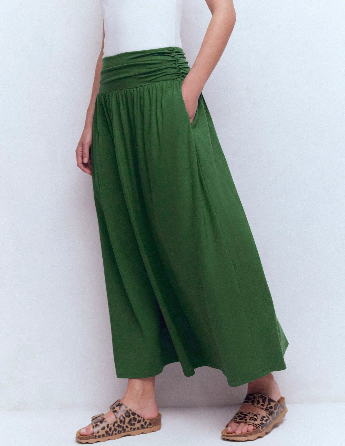 Rosaline Jersey Skirt-Hunter Green