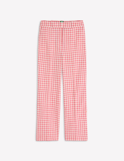 Canonbury 7/8 Linen Pants-Vintage Rose Gingham