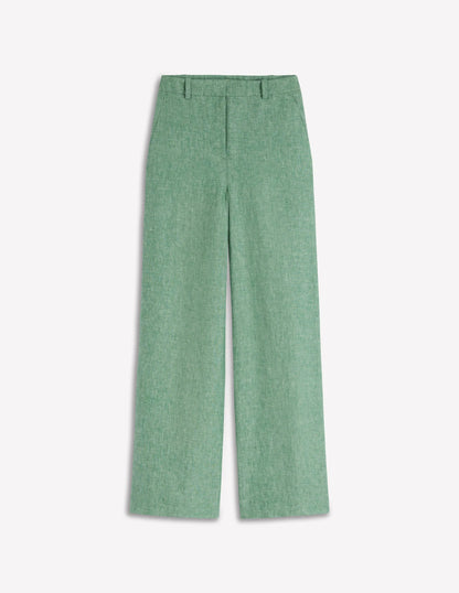 Belgravia Linen Pants-Aloe Green Chambray