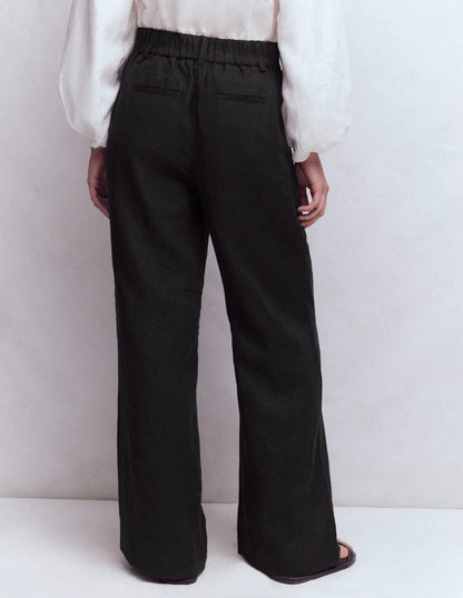 Kensington Linen Pants-Black