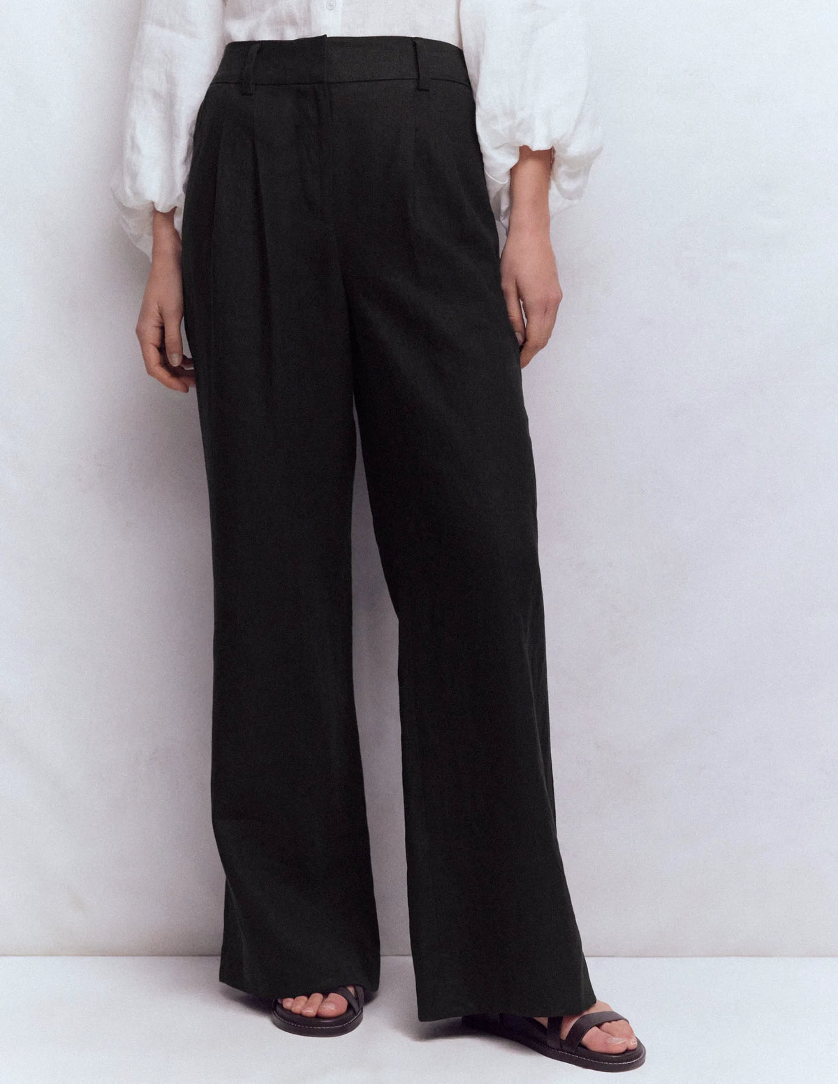 Kensington Linen Pants-Black
