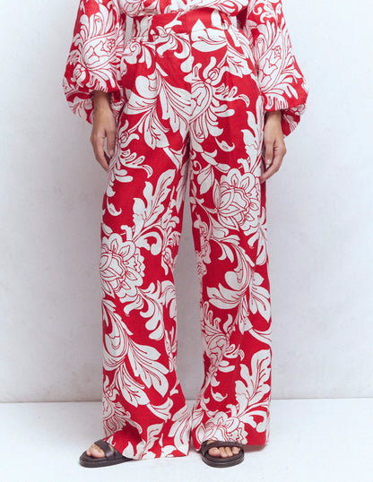 Kensington Linen Pants-Botanical Flourish