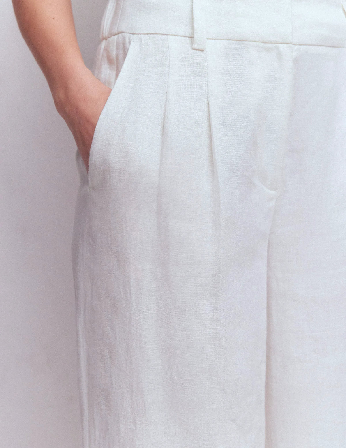 Kensington Linen Pants-White