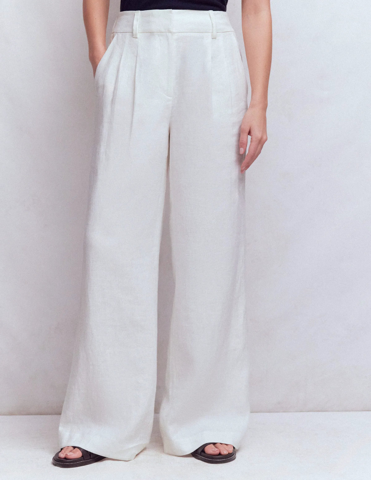 Kensington Linen Pants-White
