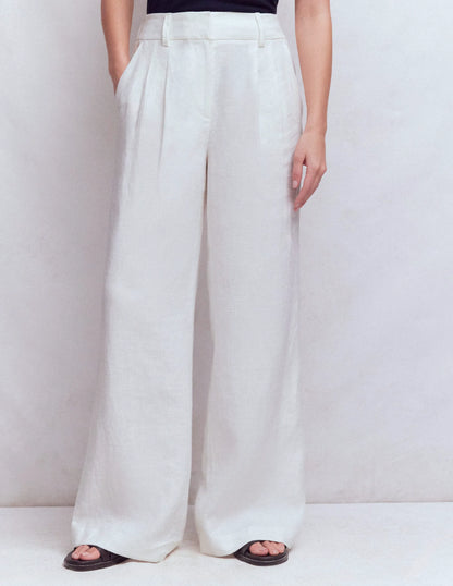 Kensington Linen Pants-White