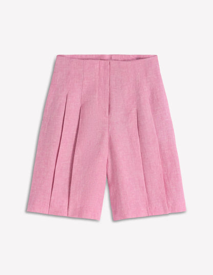 Highbury Linen Shorts-Meadowsweet Pink Chambray