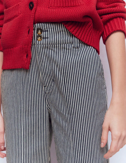 Straight Leg Chino Pants-Blue and Ivory Stripe