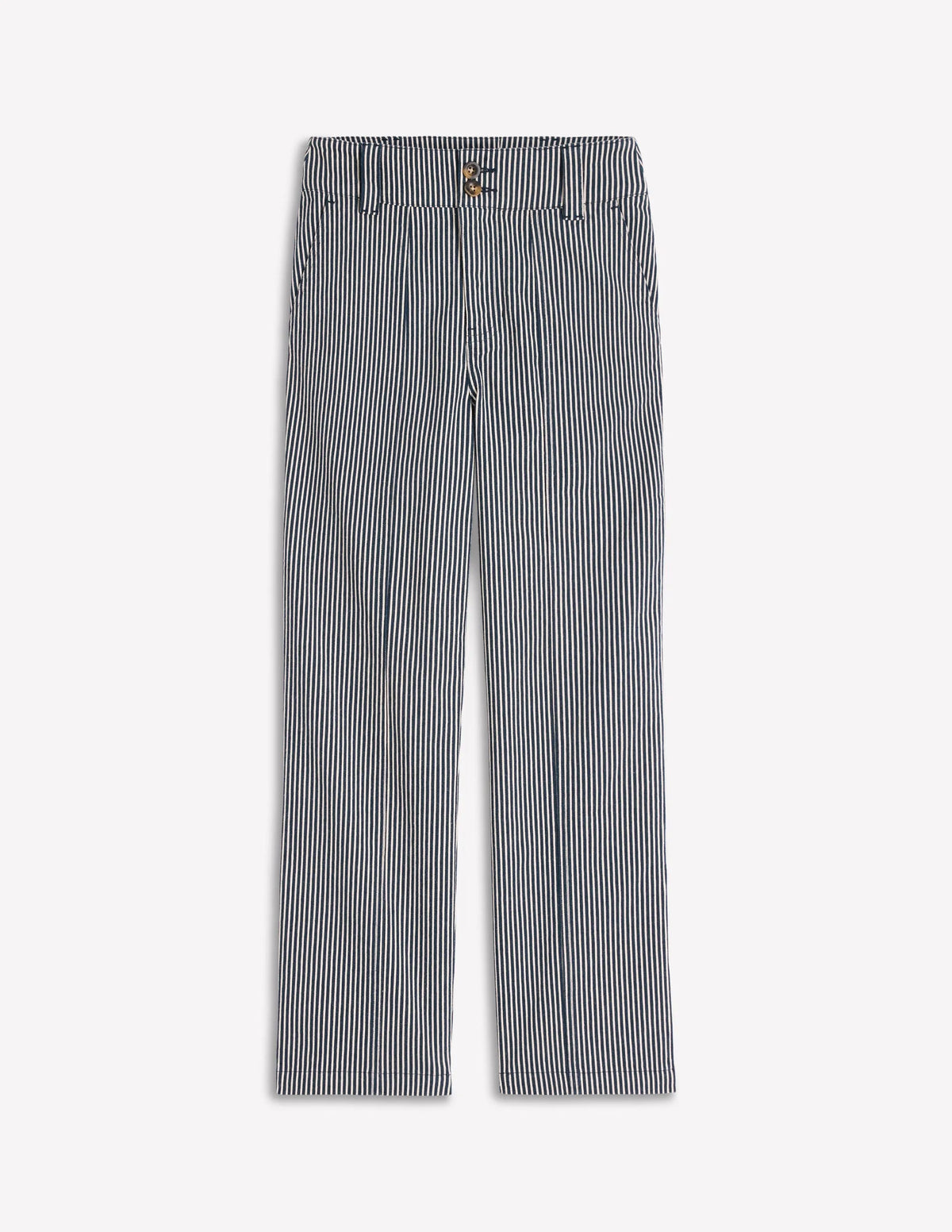 Straight Leg Chino Pants-Blue and Ivory Stripe