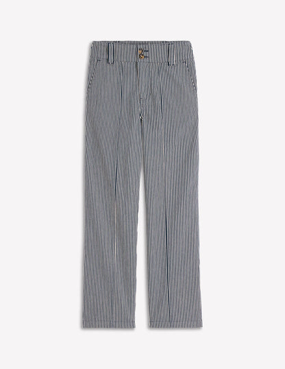 Straight Leg Chino Pants-Blue and Ivory Stripe