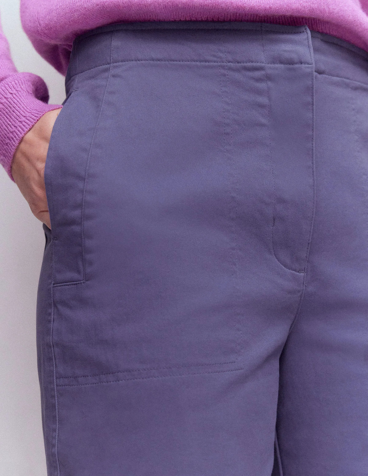 Barrel Leg Chino Pants-Purple Thistle