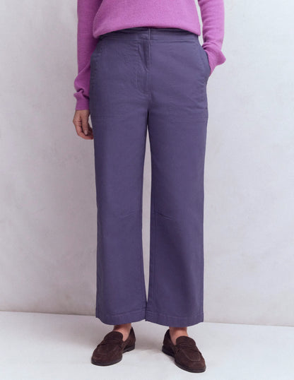 Barrel Leg Chino Pants-Purple Thistle