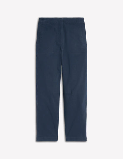 Barrel Leg Chino Pants-Navy