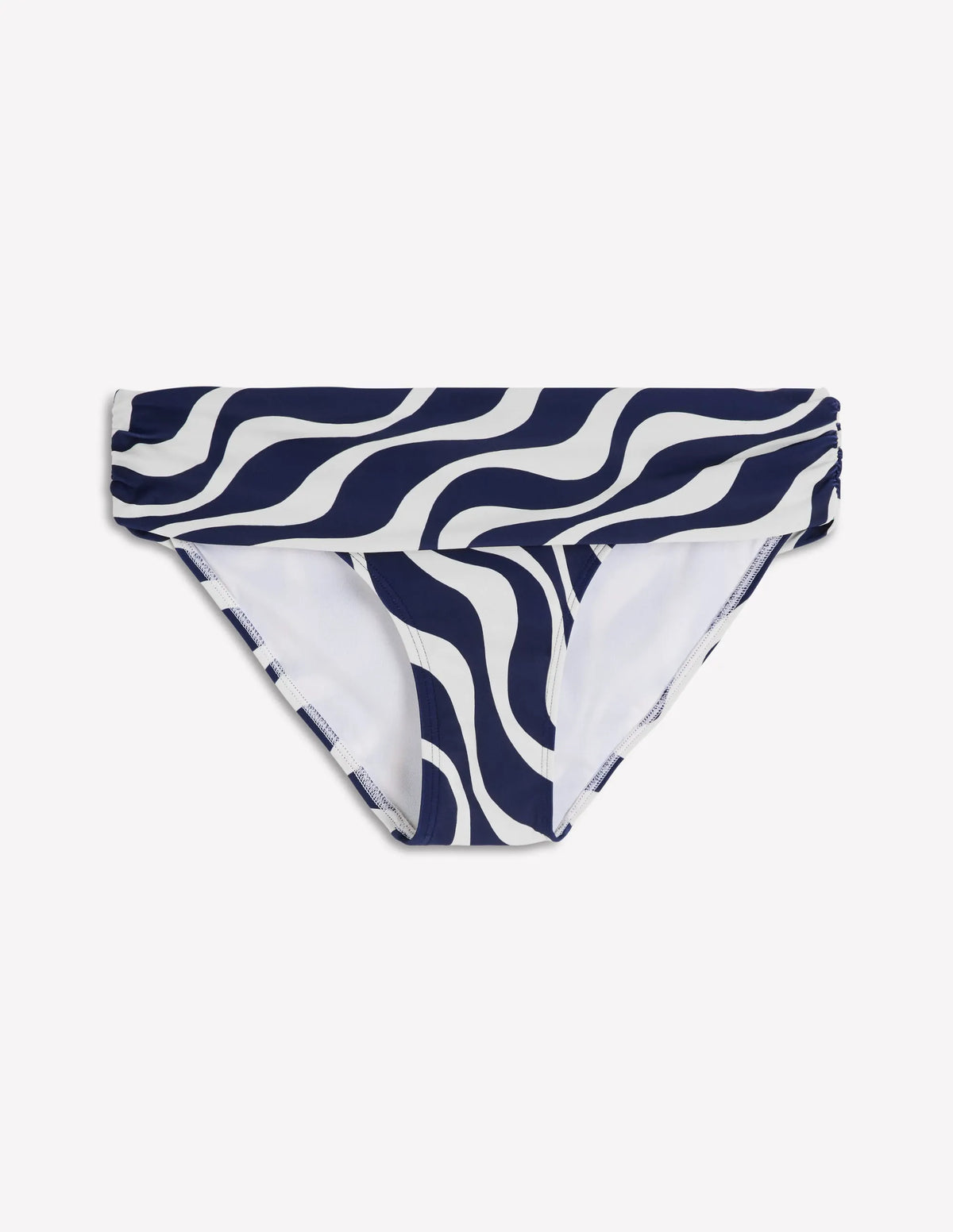 Classic Fold Bikini Bottoms-Navy, Rhythmic Wave