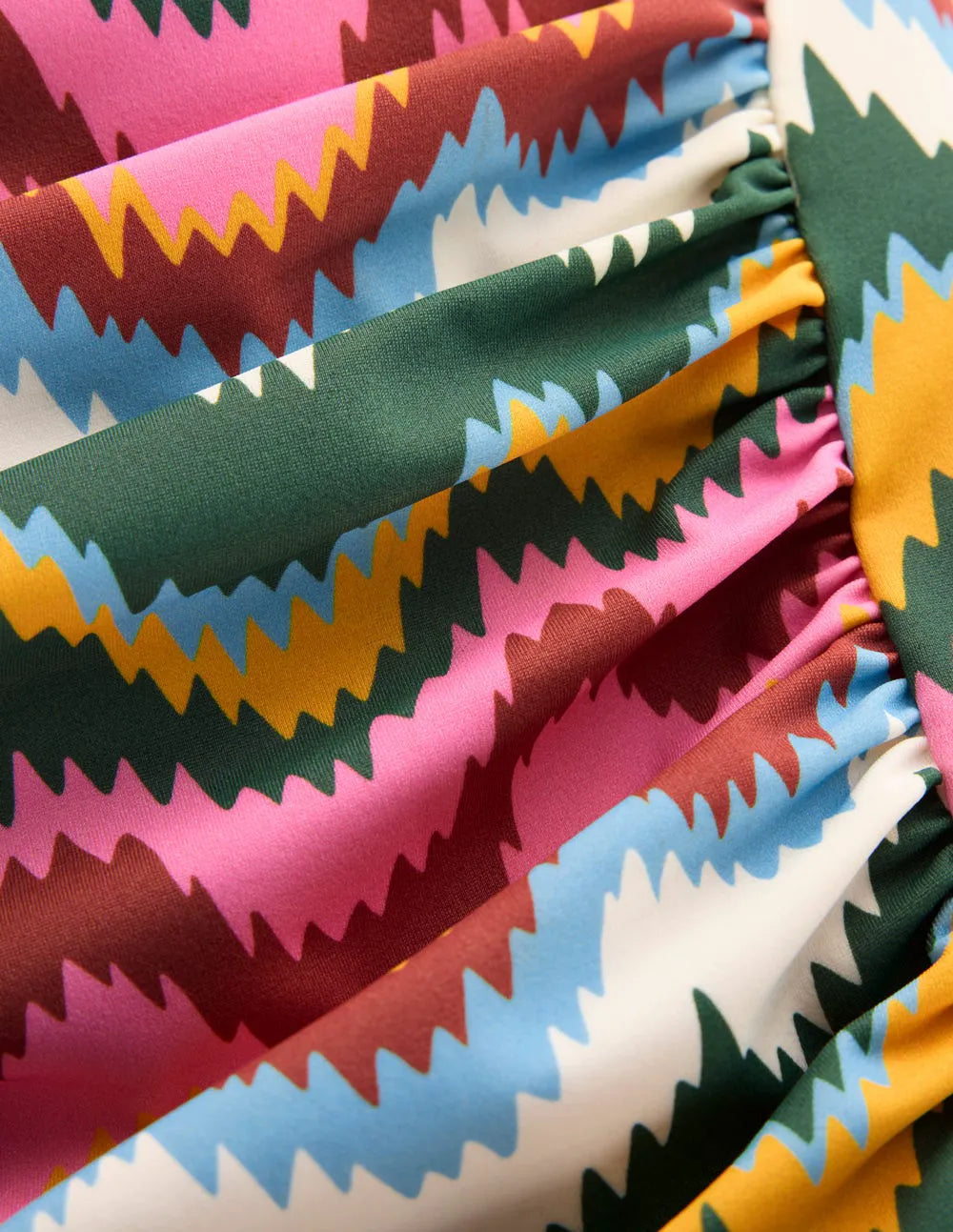 Kythira Ruched Swimsuit-Multi, Zig Zag Wave