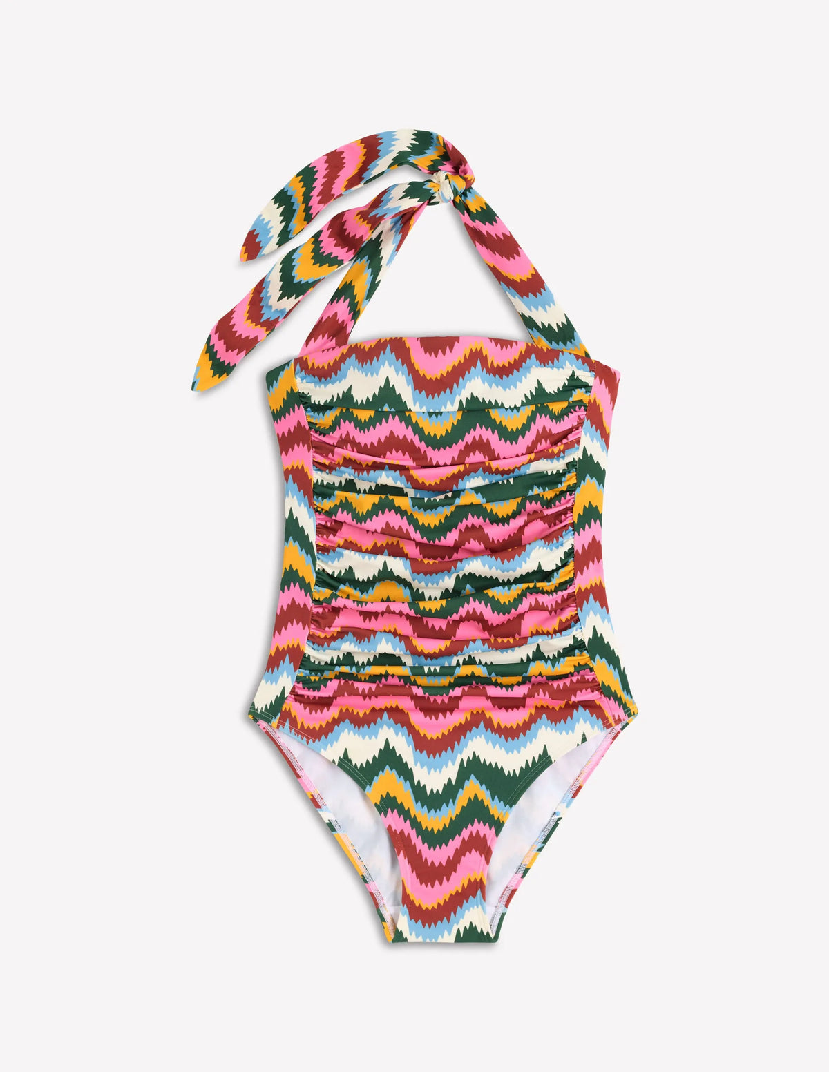 Kythira Ruched Swimsuit-Multi, Zig Zag Wave