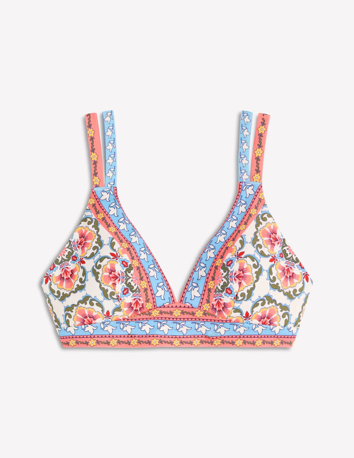 Arles Bikini Top-Pink, Ornamental Trellis