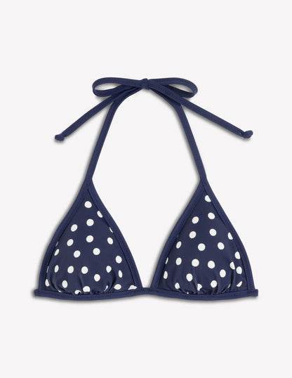 Symi Reversible Bikini Top-Navy, Stipe & Dot