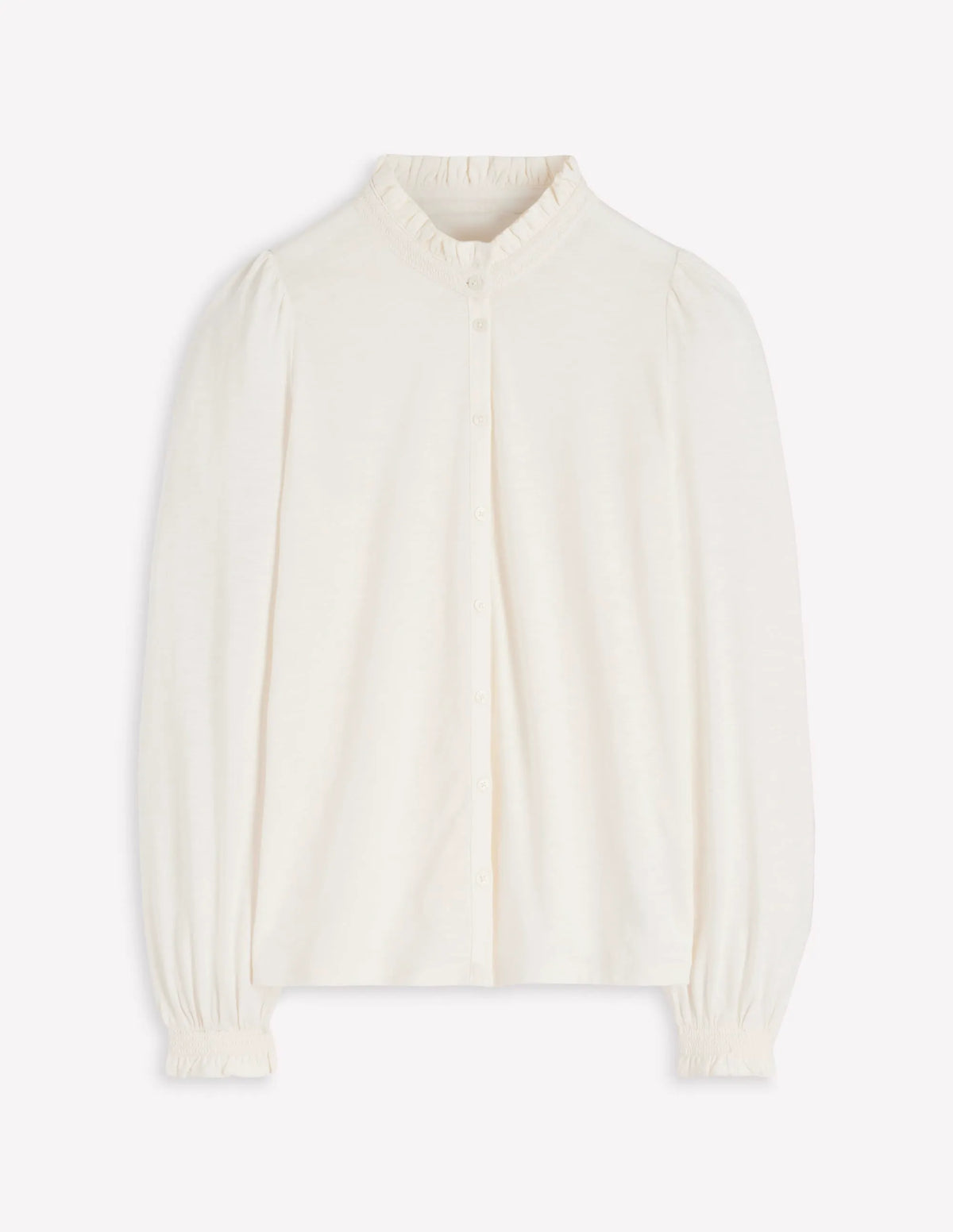 Effie Smocked Detail Shirt-Ivory