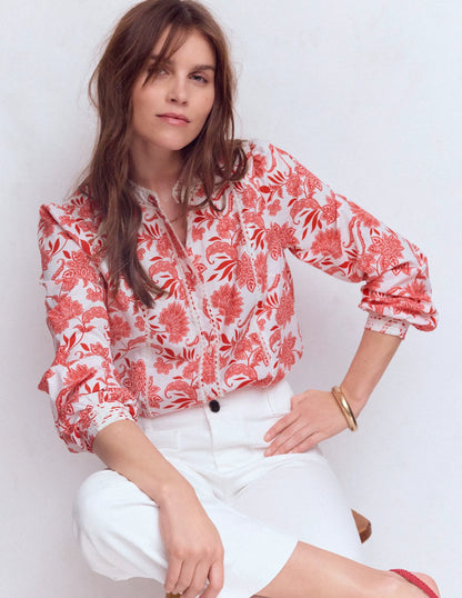 Rhea Trim Insert Cotton Top-Pink, Elegant Blossom