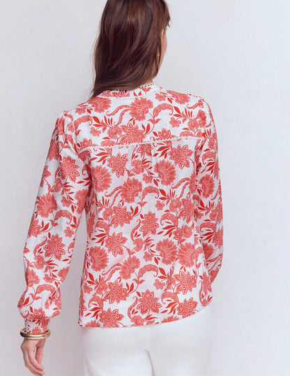 Rhea Trim Insert Cotton Top-Pink, Elegant Blossom